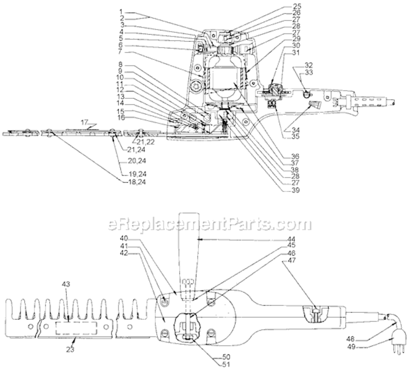 Page A Diagram and Parts List for 8100 Type 1 Black and Decker Hedge Trimmer